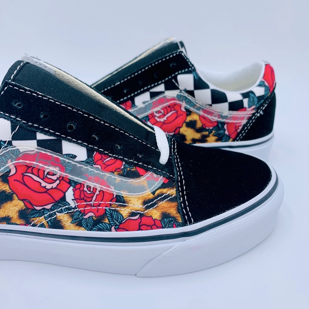 VANS OLD SKOOL Roses / Leopard Skin - Picture 4 of 9